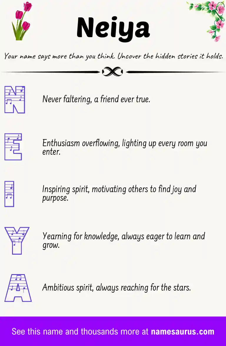 Acrostic poem about Neiya.