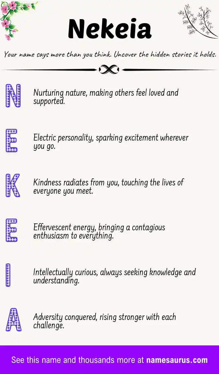 Acrostic poem about Nekeia.