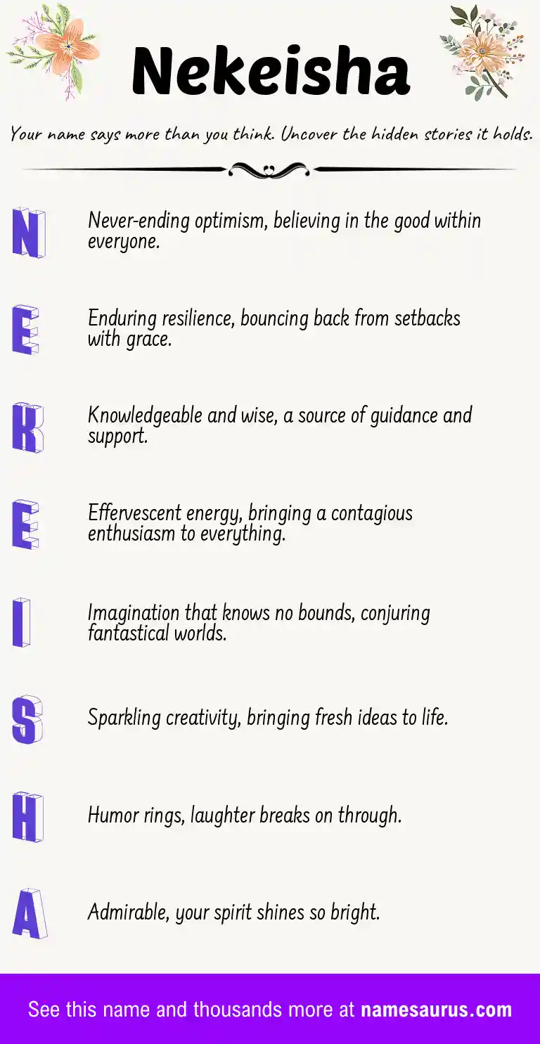 Acrostic poem about Nekeisha.