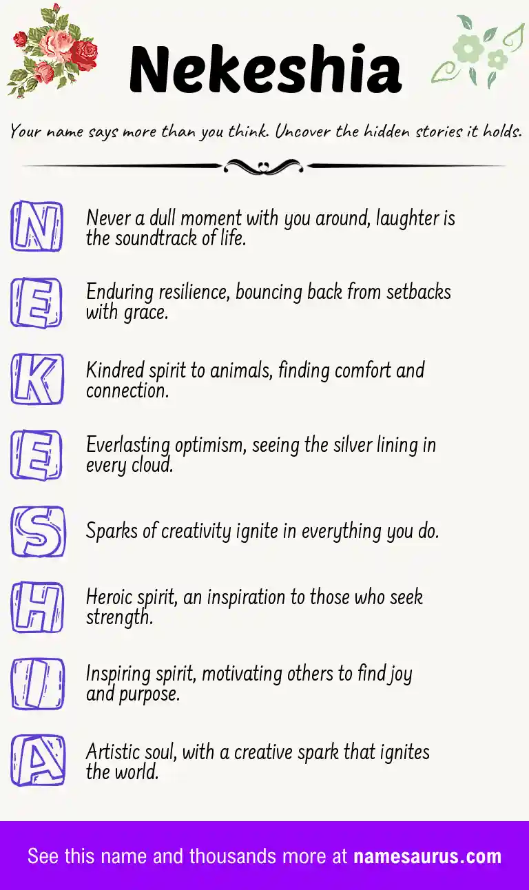 Acrostic poem about Nekeshia.