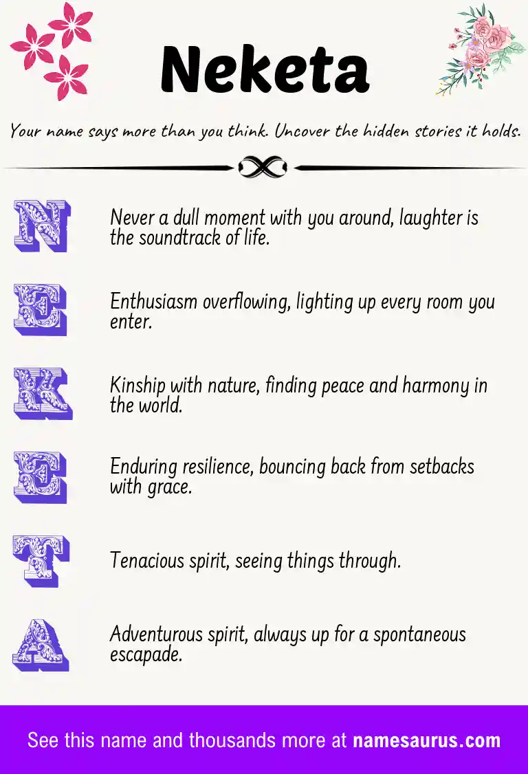 Acrostic poem about Neketa.
