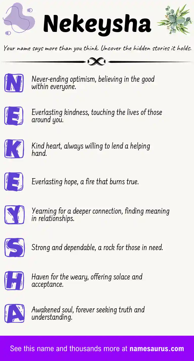 Acrostic poem about Nekeysha.