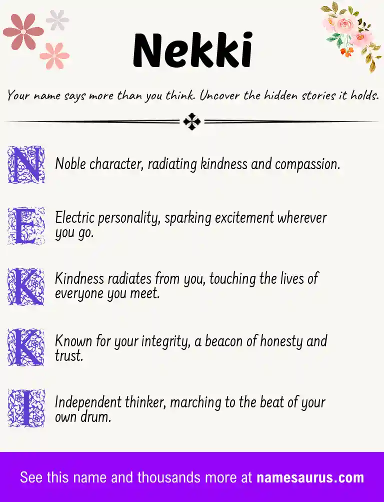 Acrostic poem about Nekki.