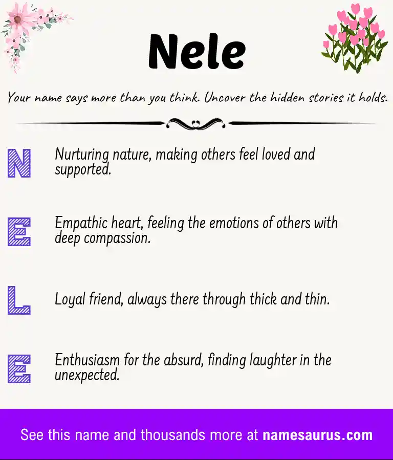 Acrostic poem about Nele.