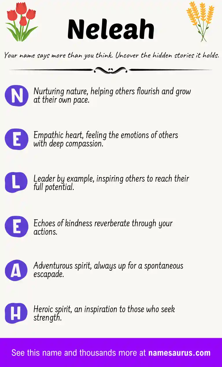 Acrostic poem about Neleah.