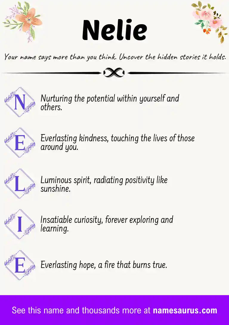 Acrostic poem about Nelie.
