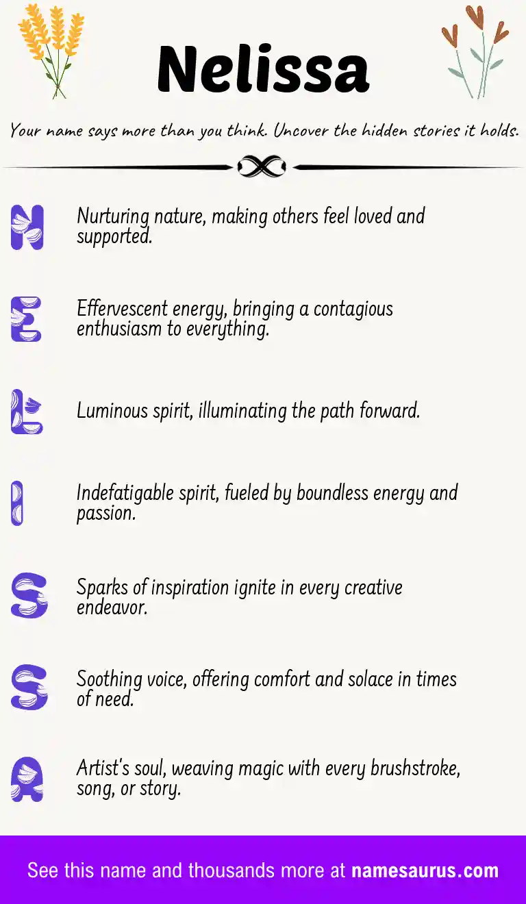 Acrostic poem about Nelissa.