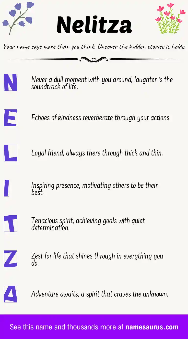 Acrostic poem about Nelitza.