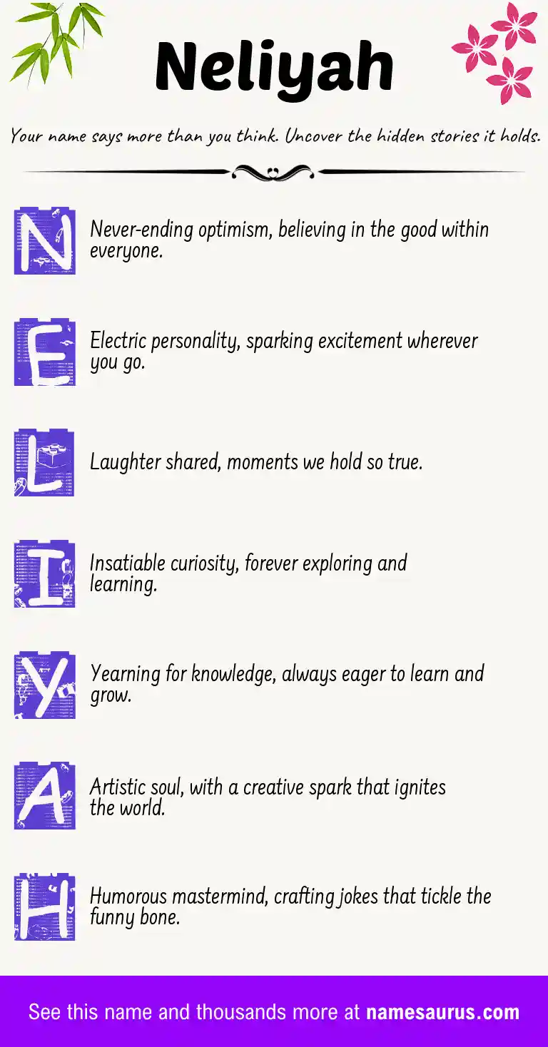 Acrostic poem about Neliyah.