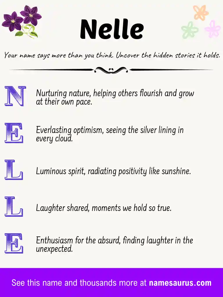Acrostic poem about Nelle.