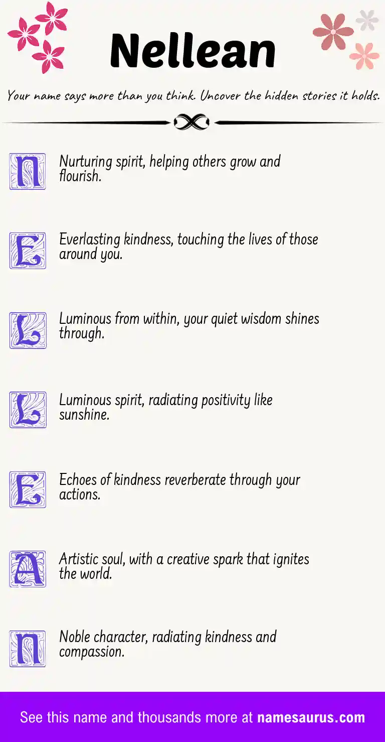 Acrostic poem about Nellean.