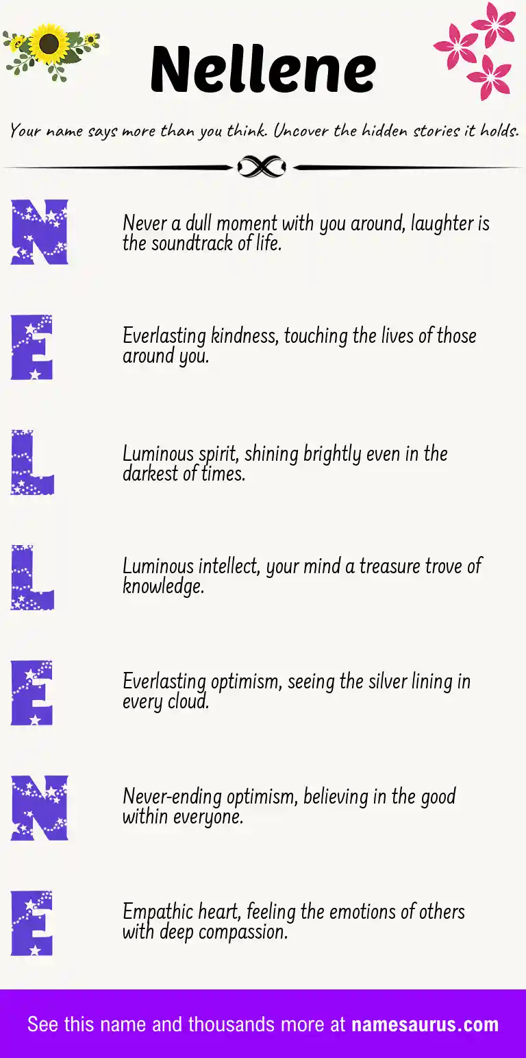 Acrostic poem about Nellene.
