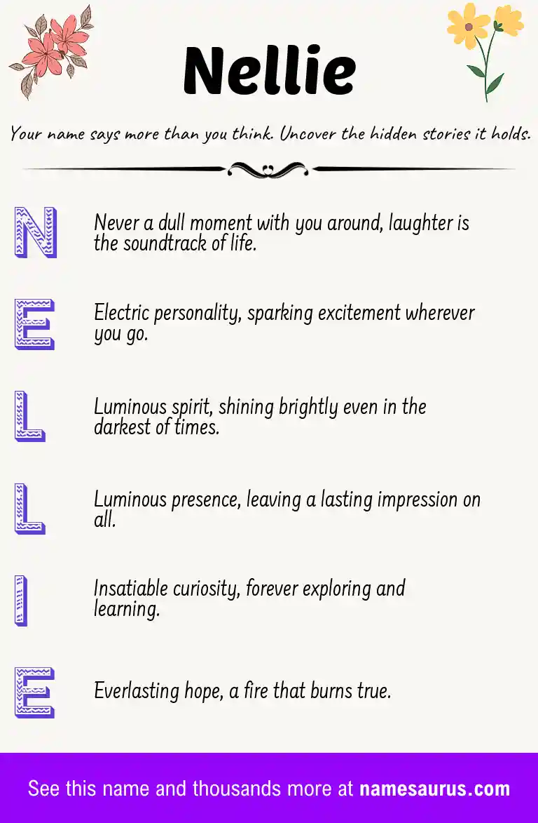 Acrostic poem about Nellie.
