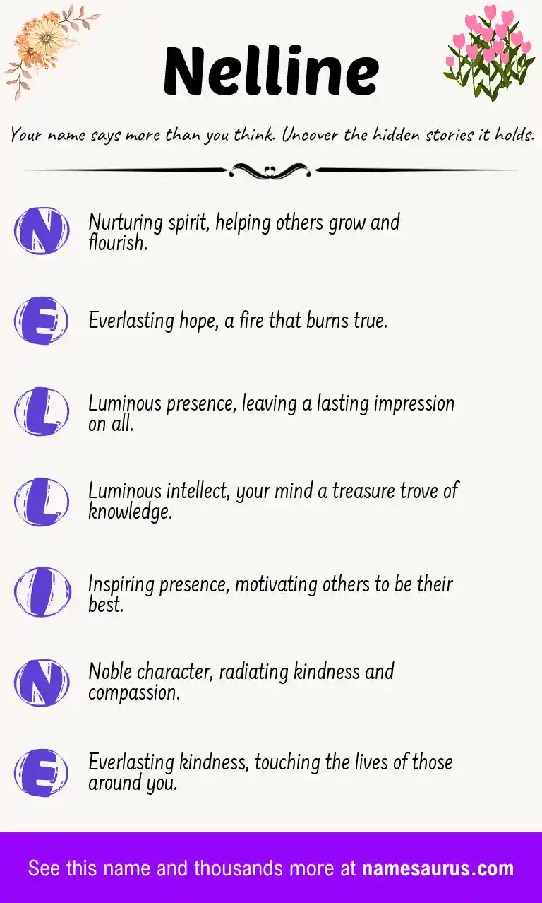 Acrostic poem about Nelline.