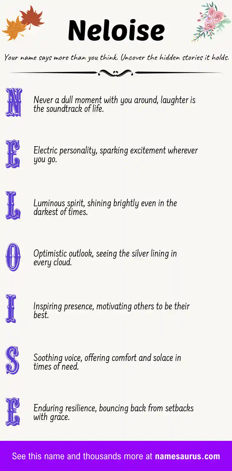 Acrostic poem about Neloise.
