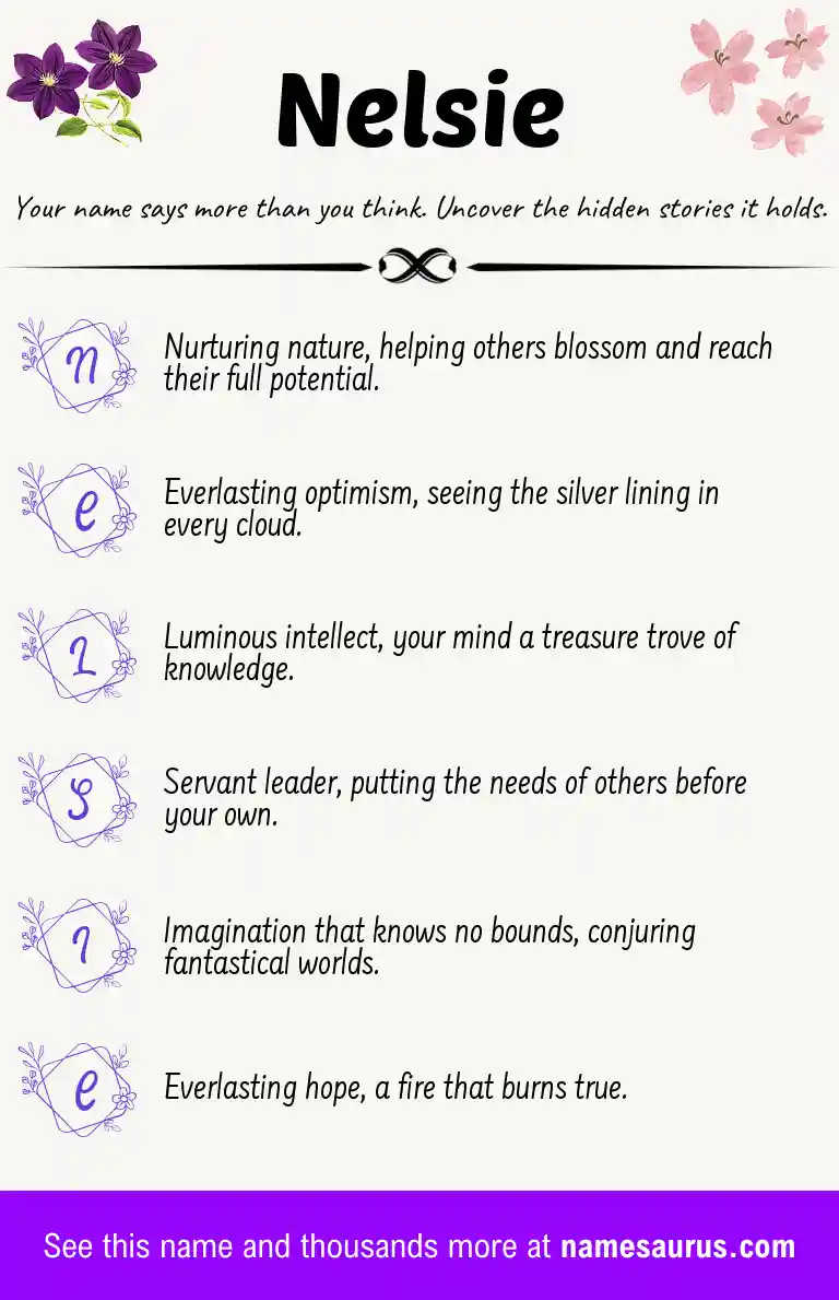 Acrostic poem about Nelsie.