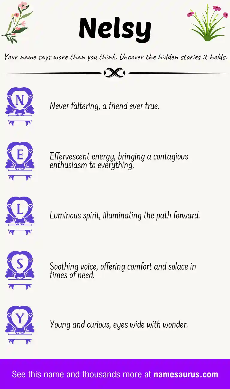 Acrostic poem about Nelsy.