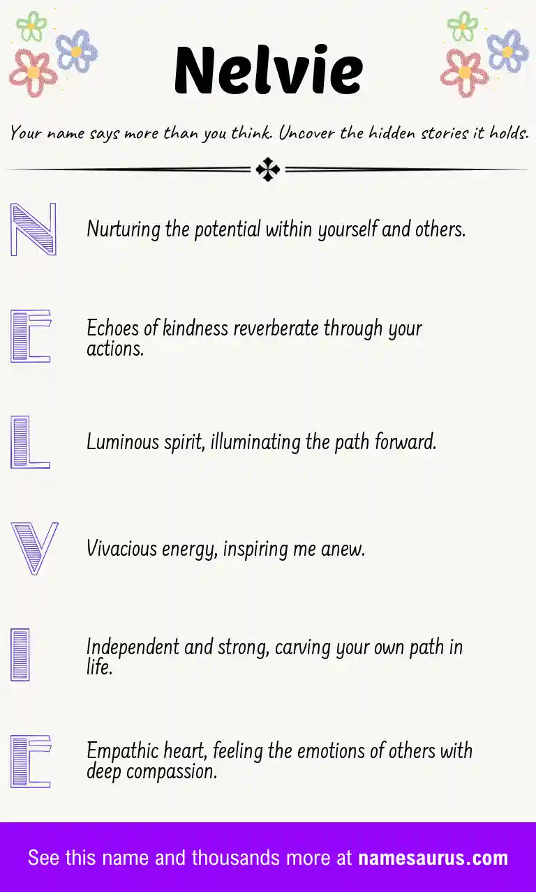 Acrostic poem about Nelvie.