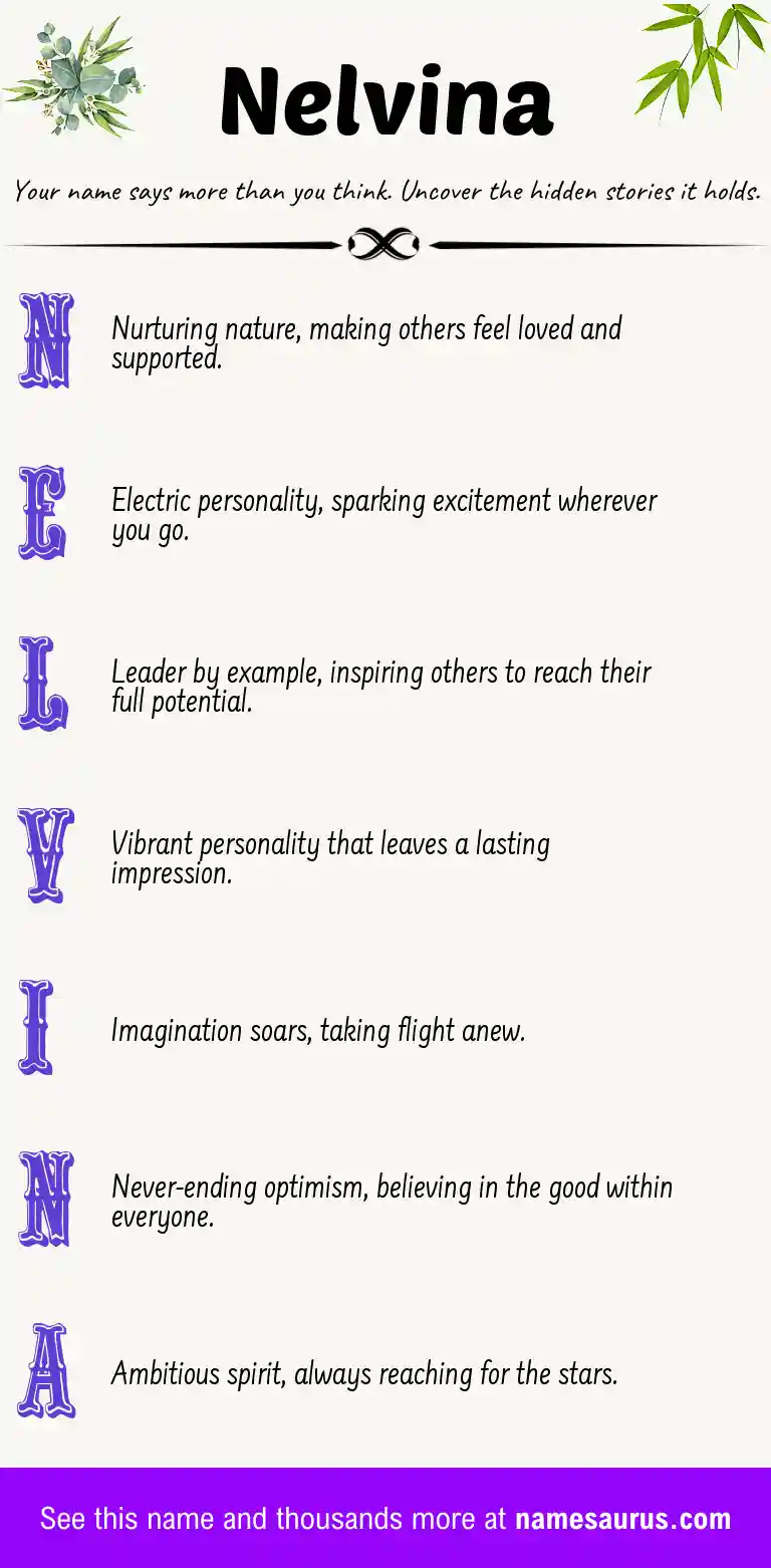 Acrostic poem about Nelvina.