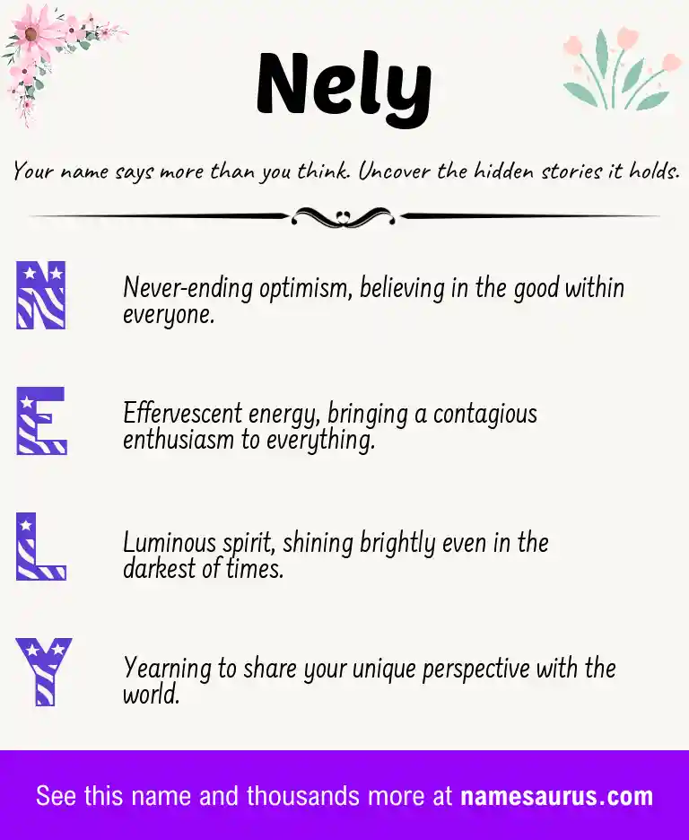 Acrostic poem about Nely.