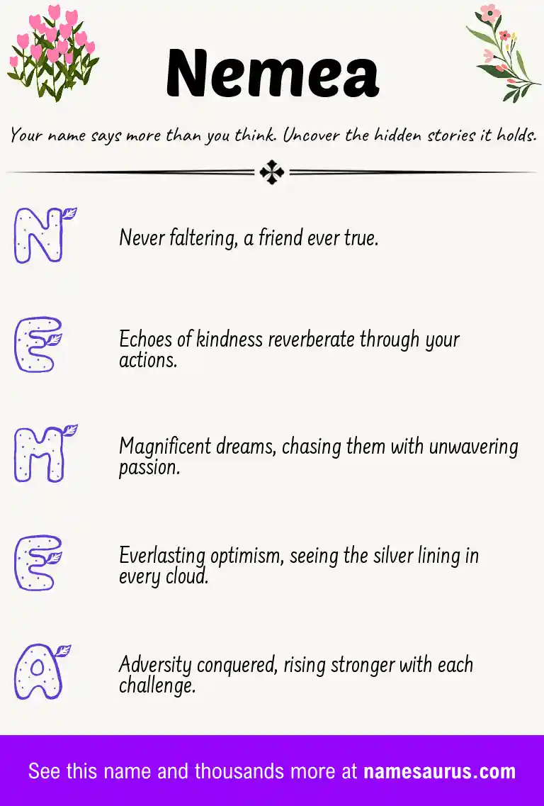 Acrostic poem about Nemea.