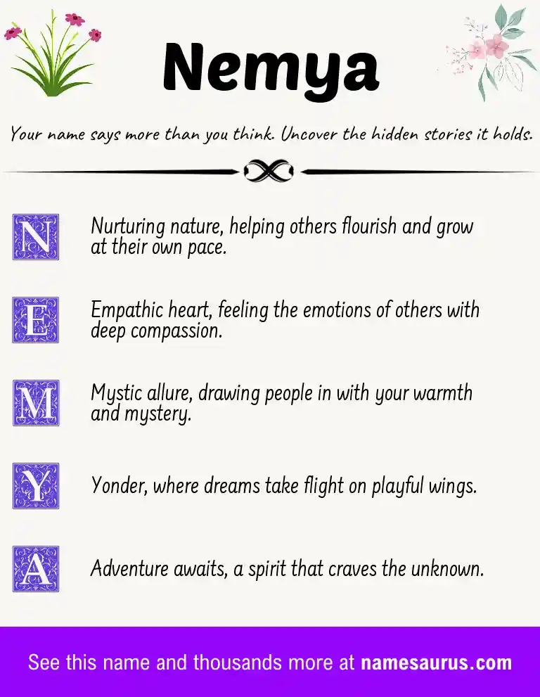 Acrostic poem about Nemya.