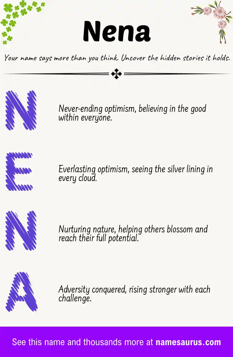 Acrostic poem about Nena.