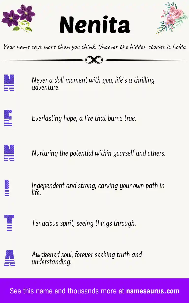 Acrostic poem about Nenita.