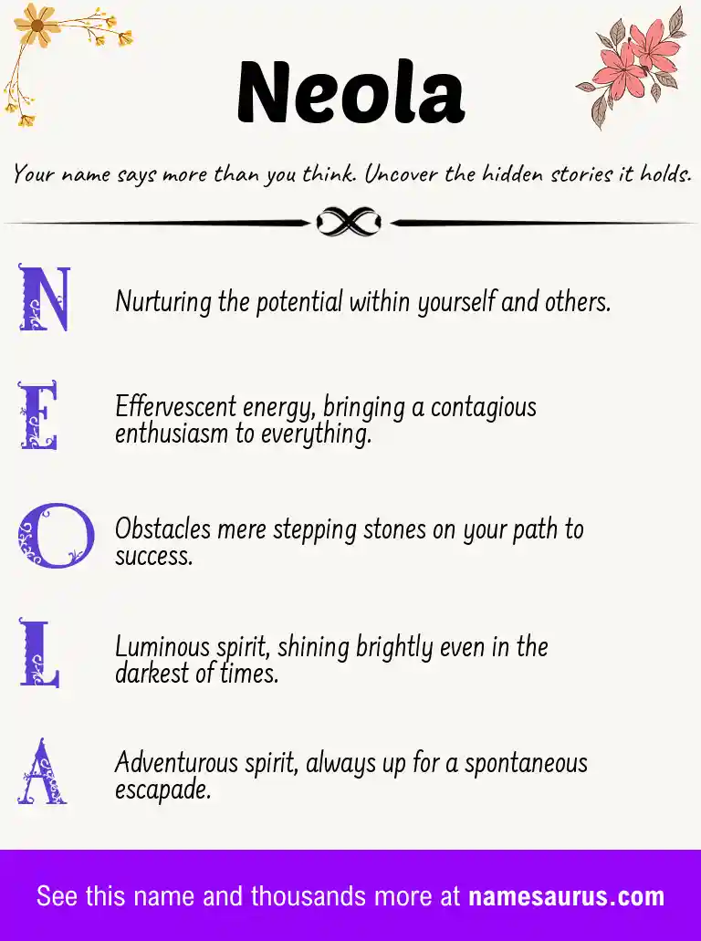 Acrostic poem about Neola.