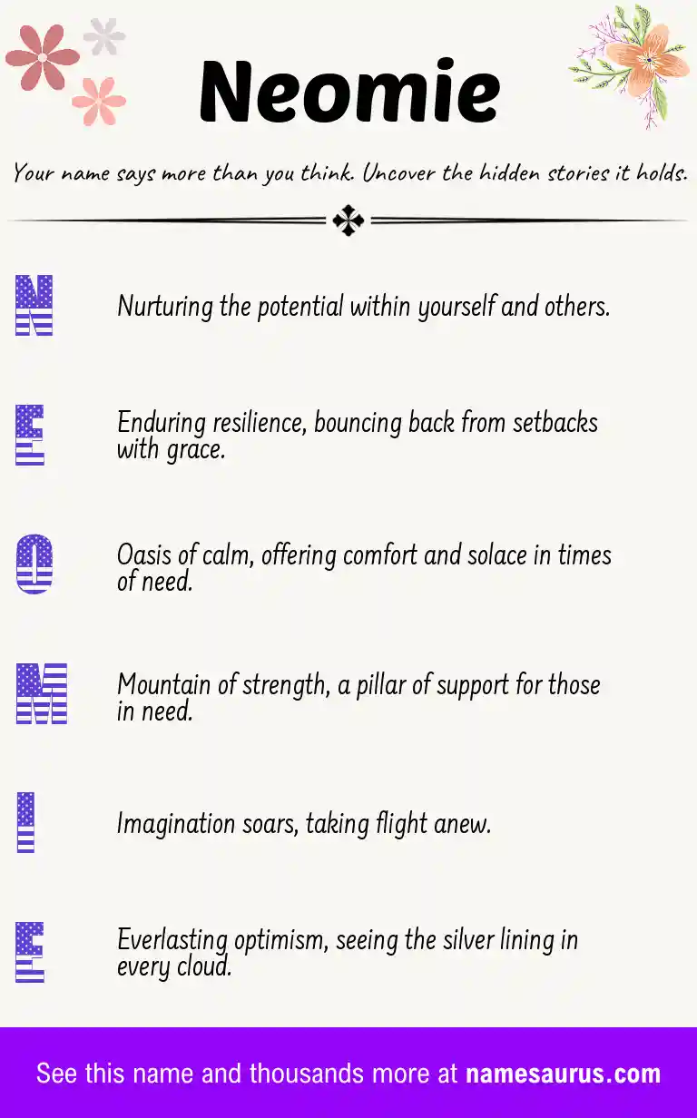 Acrostic poem about Neomie.