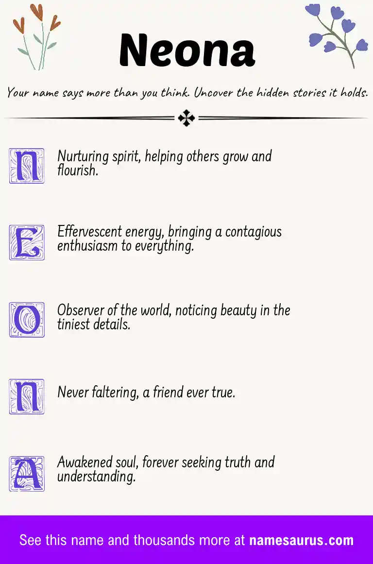 Acrostic poem about Neona.