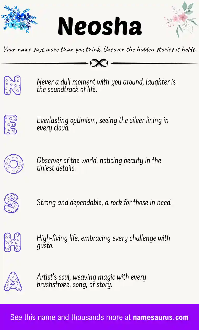 Acrostic poem about Neosha.
