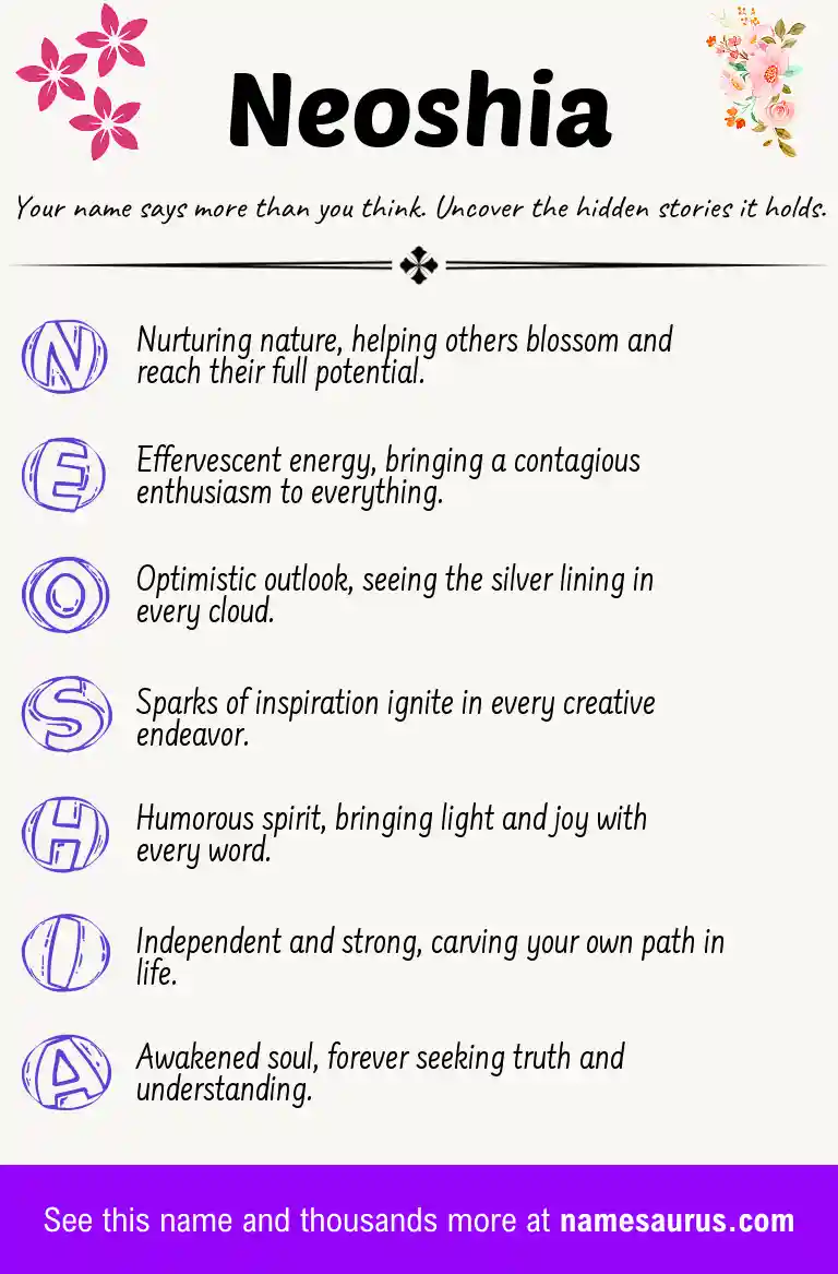 Acrostic poem about Neoshia.