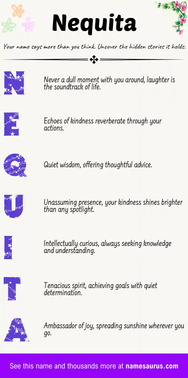Acrostic poem about Nequita.