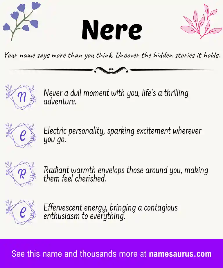 Acrostic poem about Nere.