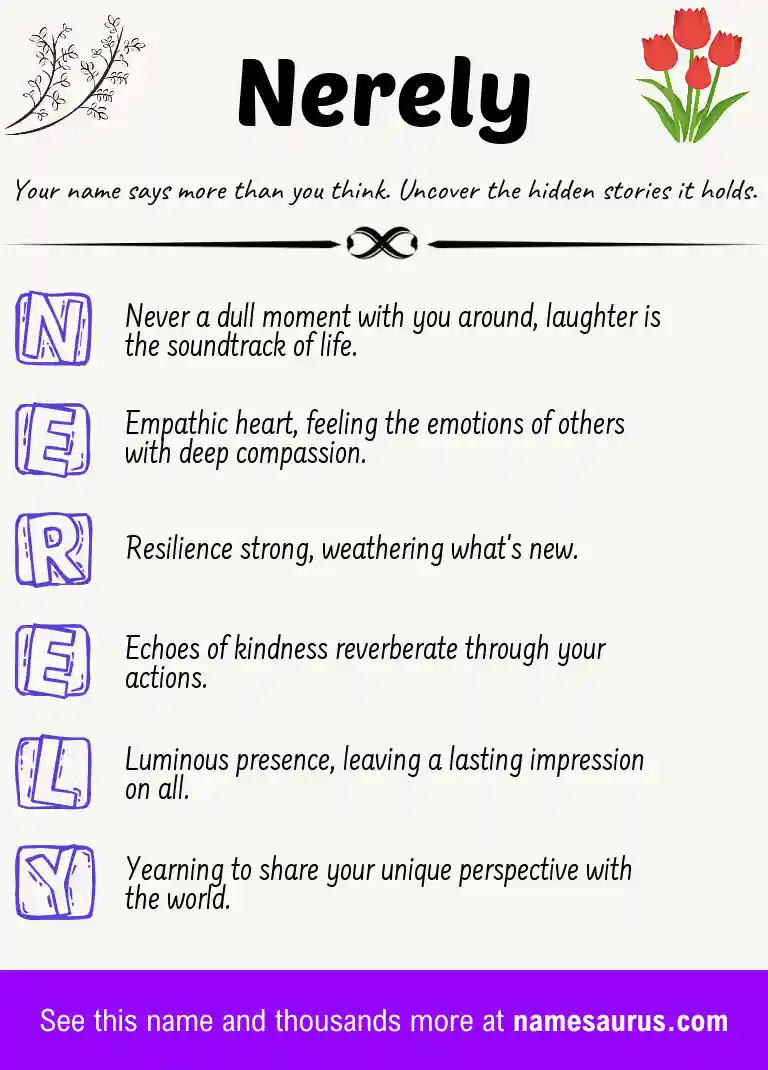 Acrostic poem about Nerely.