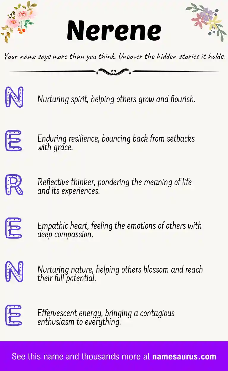 Acrostic poem about Nerene.