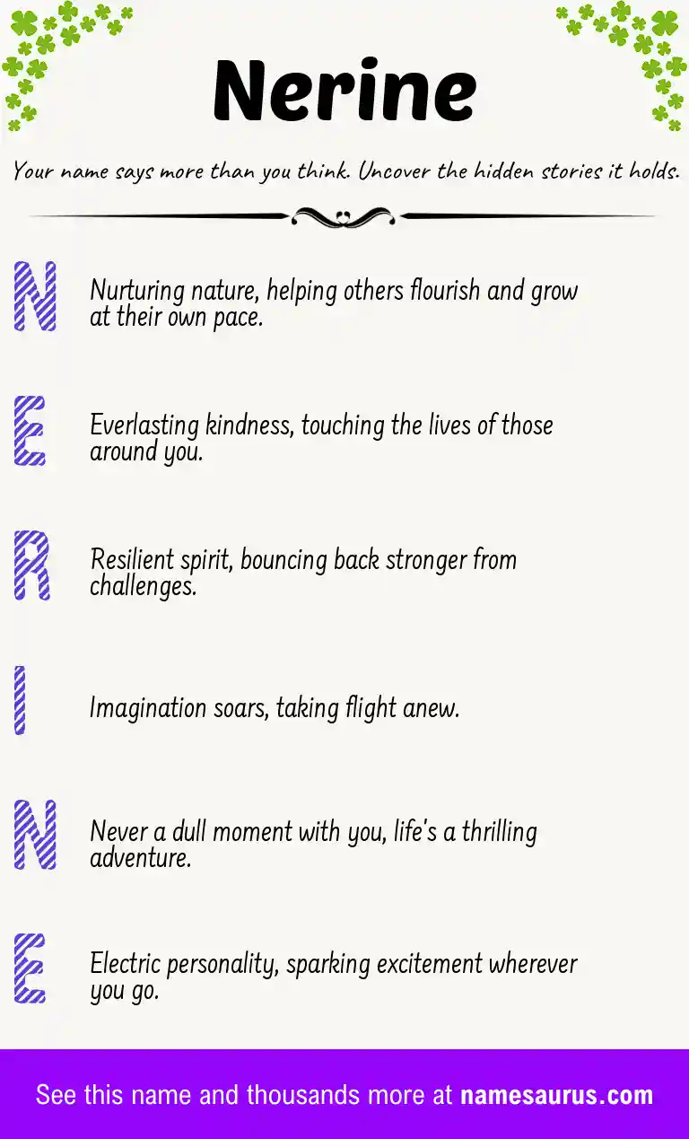 Acrostic poem about Nerine.