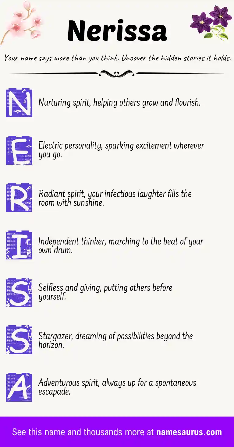Acrostic poem about Nerissa.