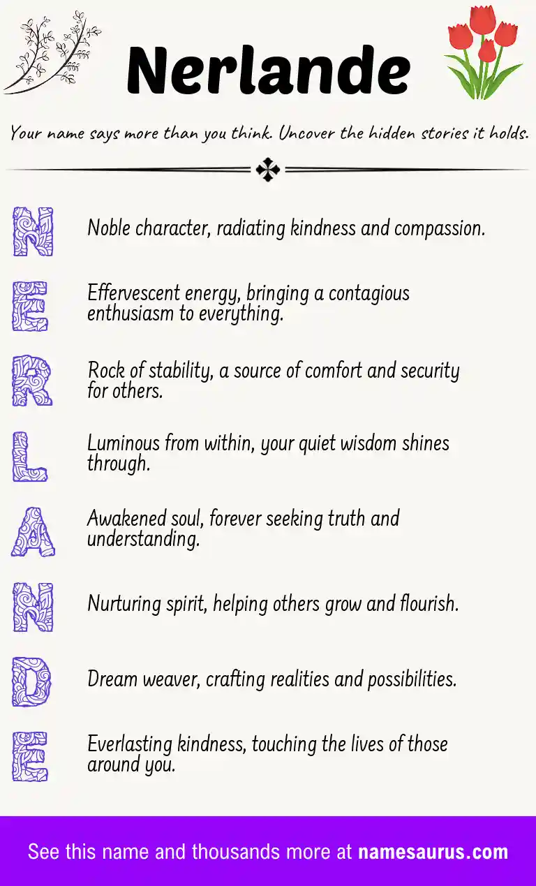 Acrostic poem about Nerlande.