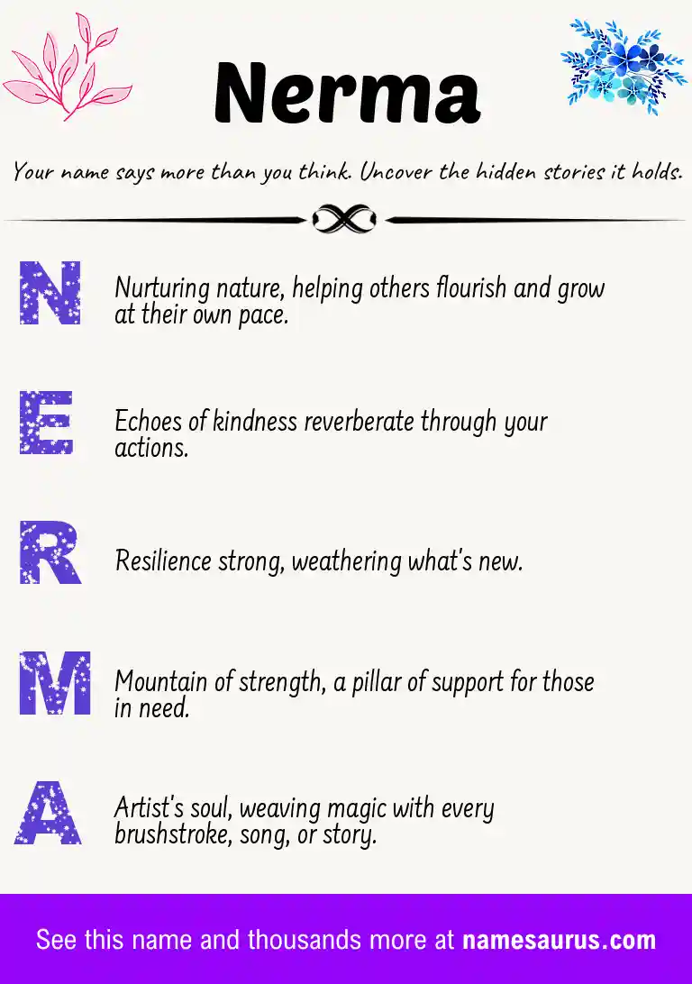 Acrostic poem about Nerma.