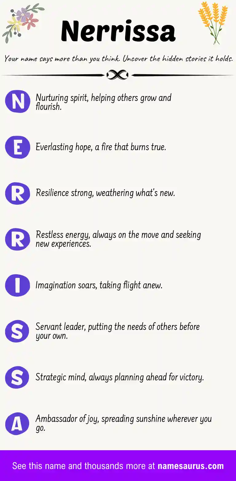 Acrostic poem about Nerrissa.