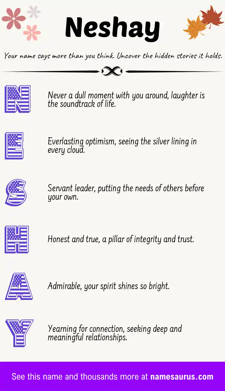 Acrostic poem about Neshay.