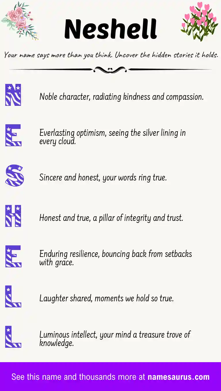 Acrostic poem about Neshell.