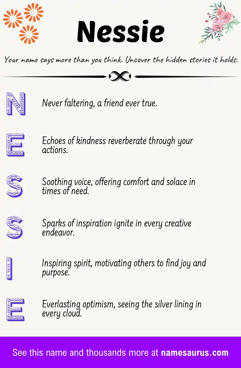Acrostic poem about Nessie.