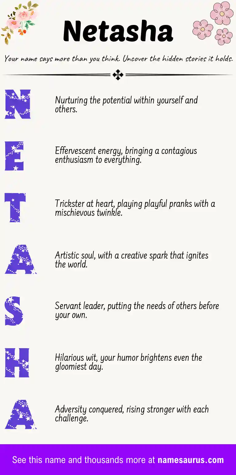 Acrostic poem about Netasha.