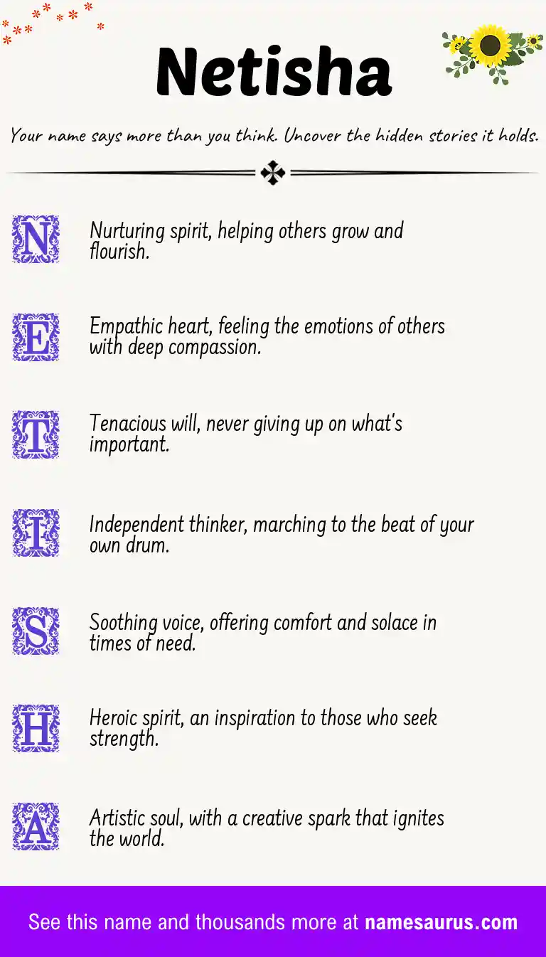 Acrostic poem about Netisha.