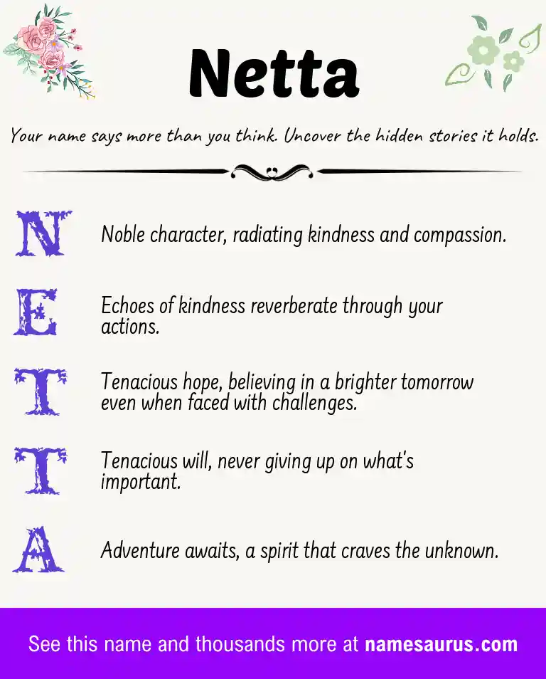 Acrostic poem about Netta.