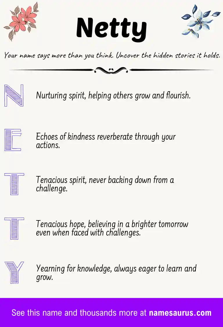 Acrostic poem about Netty.