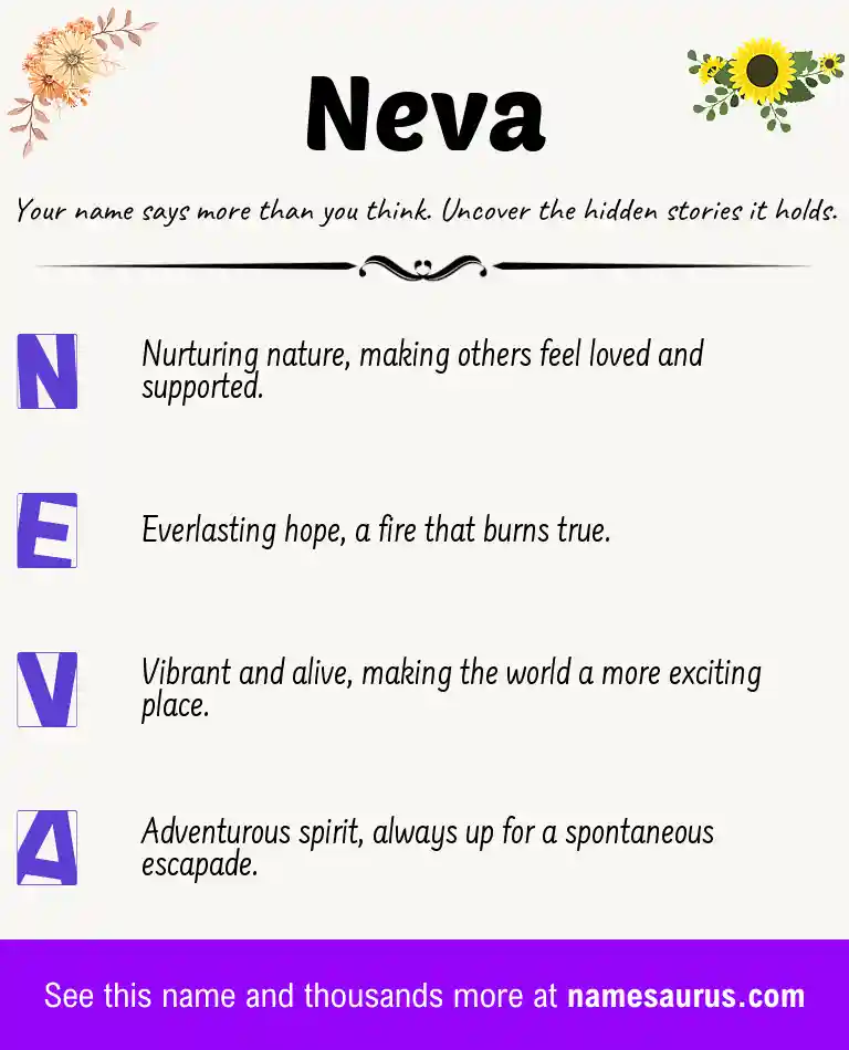 Acrostic poem about Neva.